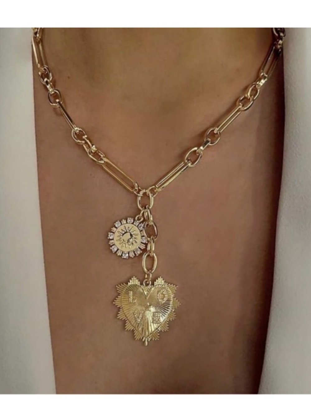 NEW 14k Gold-Plated Heart Necklace